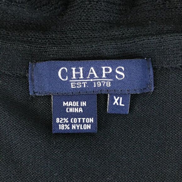 Chaps Ruffle Trim Tank Top Women's XL Navy Stretch Knit Summer Career Casual - Picture 8 of 10